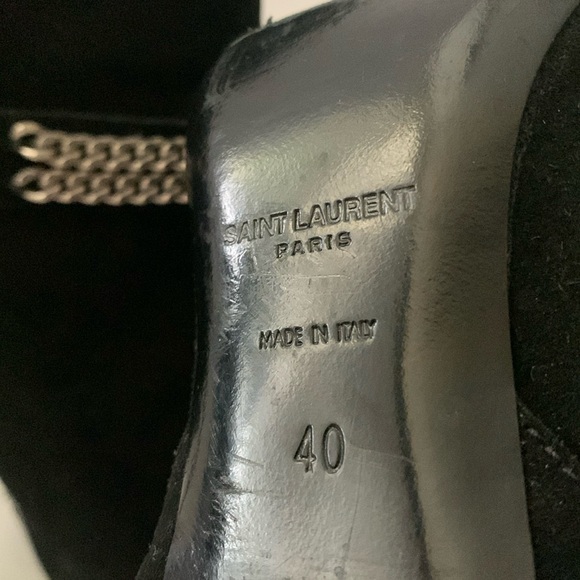 SAINT LAURENT PARIS Chain Harness Stiletto Heel Bootie - Picture 13 of 15